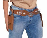 Podwójna kabura kowbojska Sheriff 2 brązowa (125 cm), BSC