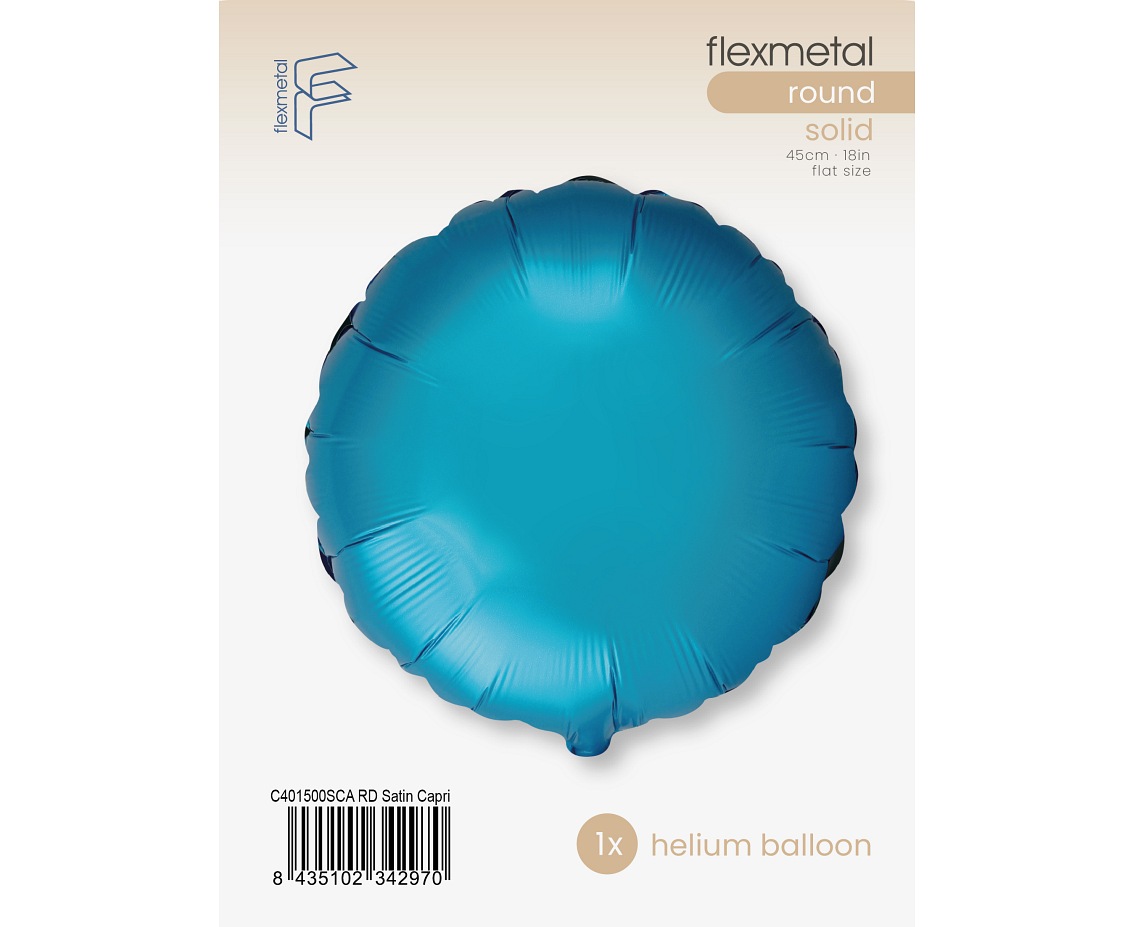 Balon foliowy 18" FX - Okrągły (satynowy Capri) , pakowany