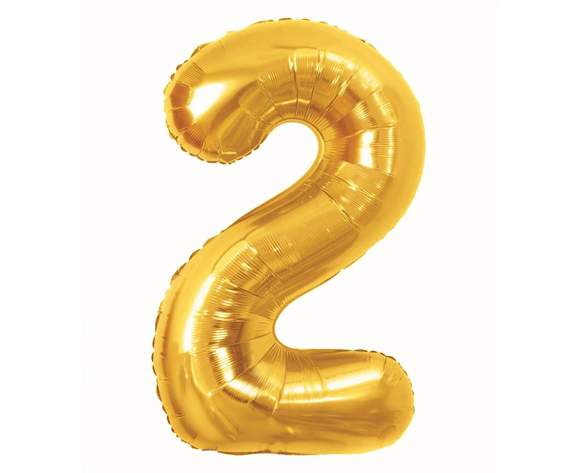 Balon foliowy B&C Cyfra 2, Royal gold, 85 cm