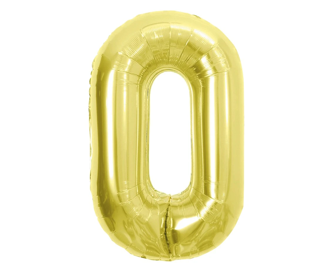 Balon foliowy B&C Cyfra 0, Light gold, 85 cm