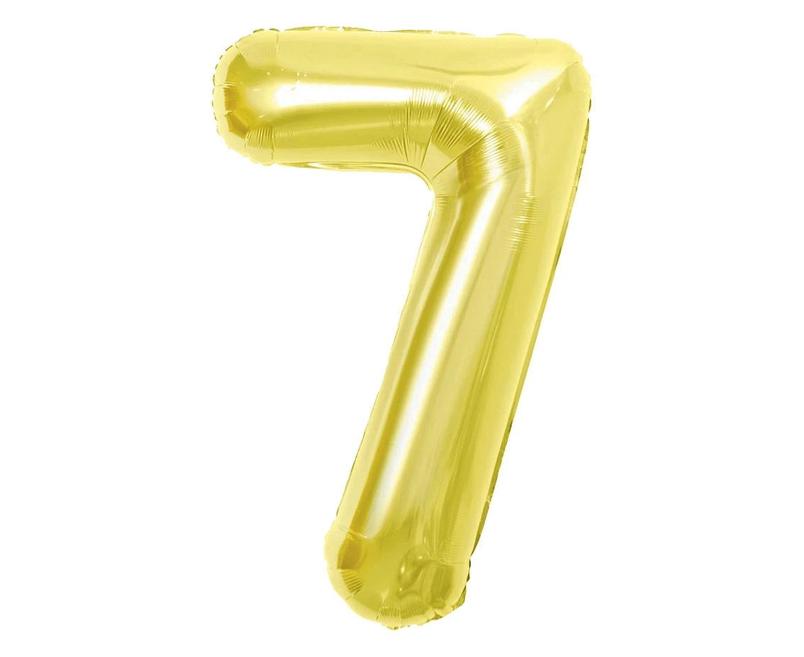 Balon foliowy B&C Cyfra 7, Light gold, 85 cm