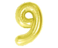 Balon foliowy B&C Cyfra 9, Light gold, 85 cm