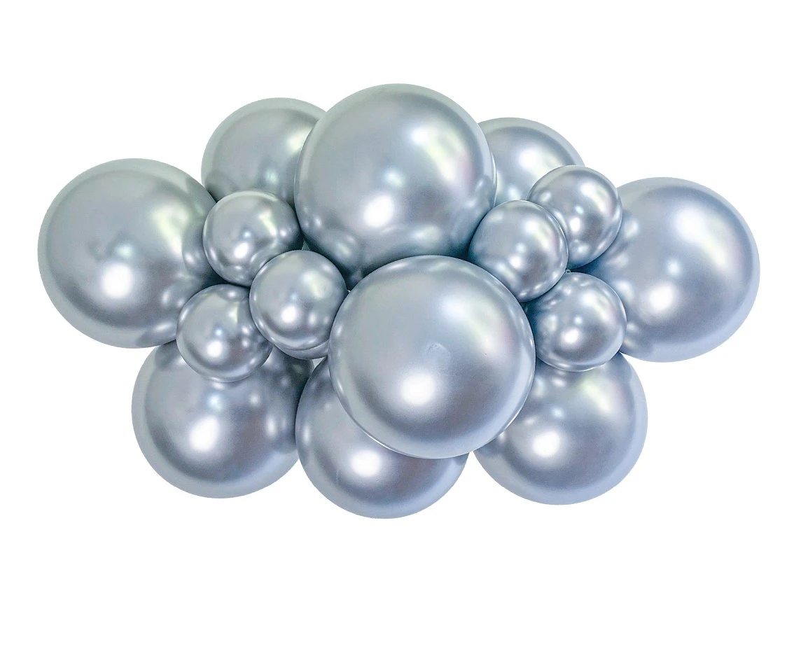 Balony Tuftex 17", (metallic silver) metalik srebrne, 25 szt.
