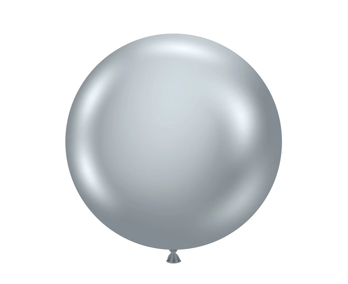 Balony Tuftex 17", (metallic silver) metalik srebrne, 25 szt.