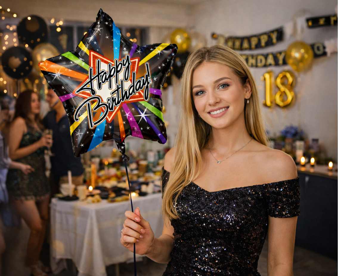 Balon foliowy 19" Urodzinowa Gwiazdka