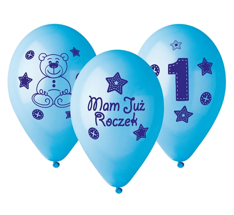 Balony Gemar 12", premium moje 1 urodziny ( niebieski), 5szt.