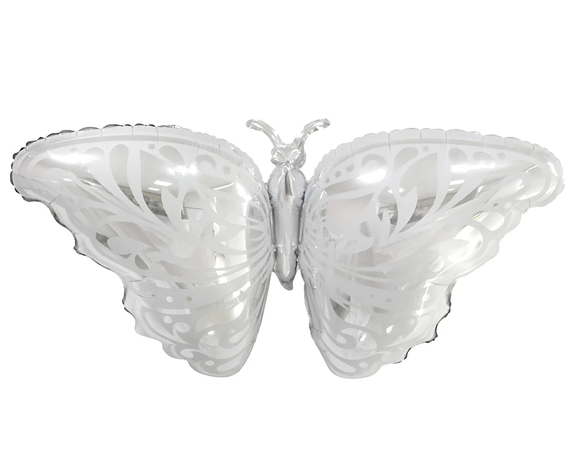 Balon foliowy Srebrny Motyl, 87x44cm