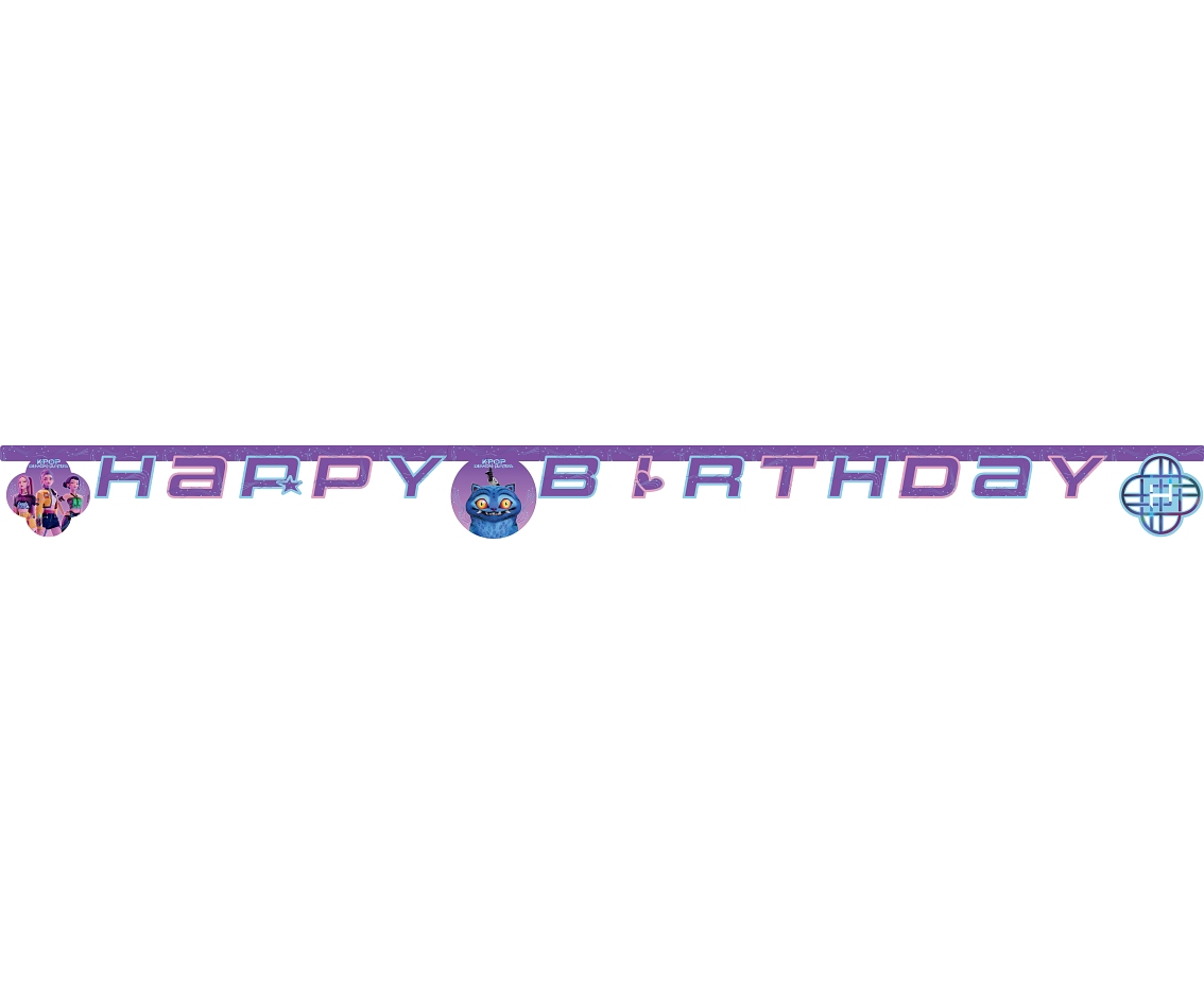 Baner papierowy HAPPY BIRTHDAY K-POP DEMON HUNTERS