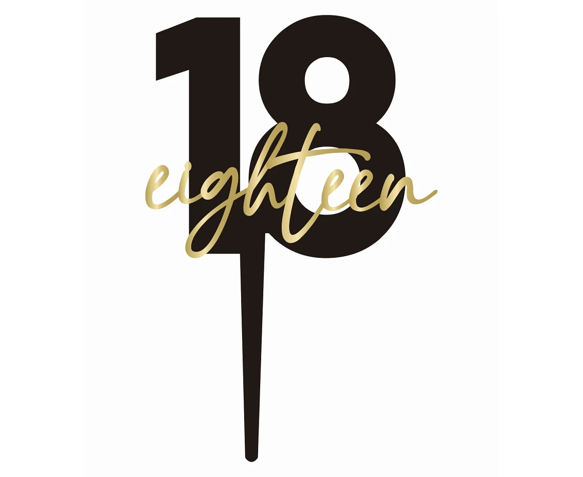 Topper na tort 18. urodziny „eighteen”