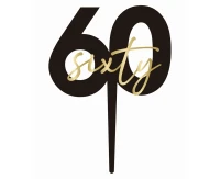 Topper na tort 60. urodziny „sixty”