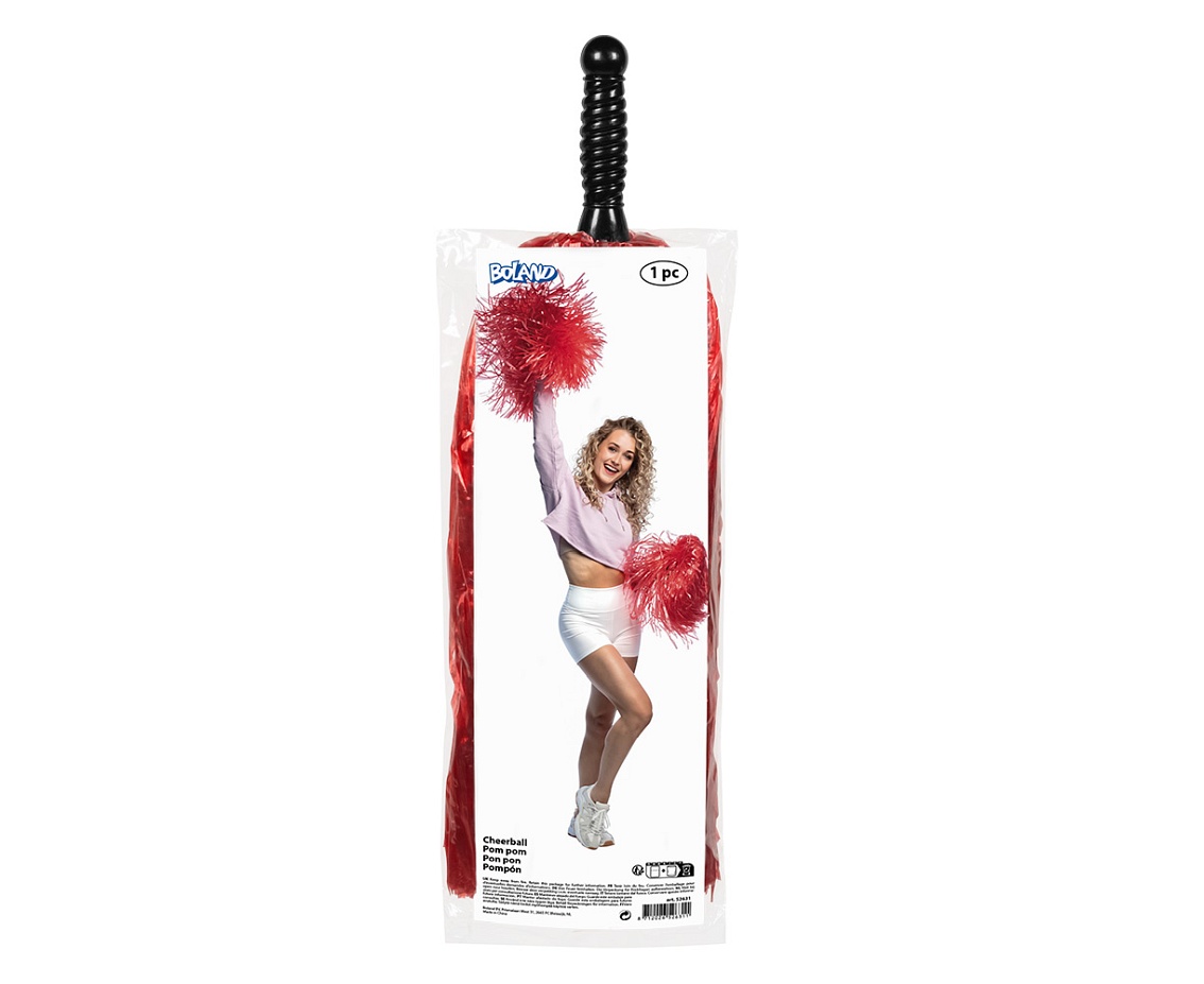 Czirliderka duże czerwone pompony 50 cm