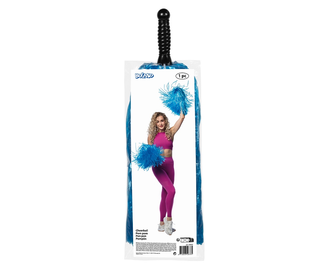 Czirliderka duże niebieskie pompony 50 cm
