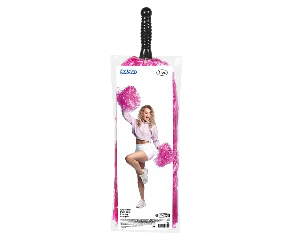 Czirliderka duże różowe pompony 50 cm