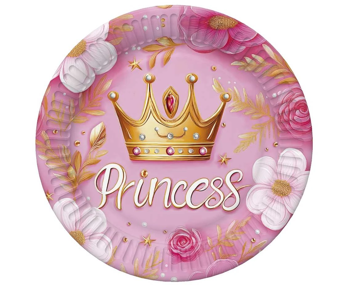 Talerzyki Princess Crown, 18 cm, 8 szt.