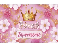 Zaproszenie Princess, 160x95 cm z kopertą, 10 szt.