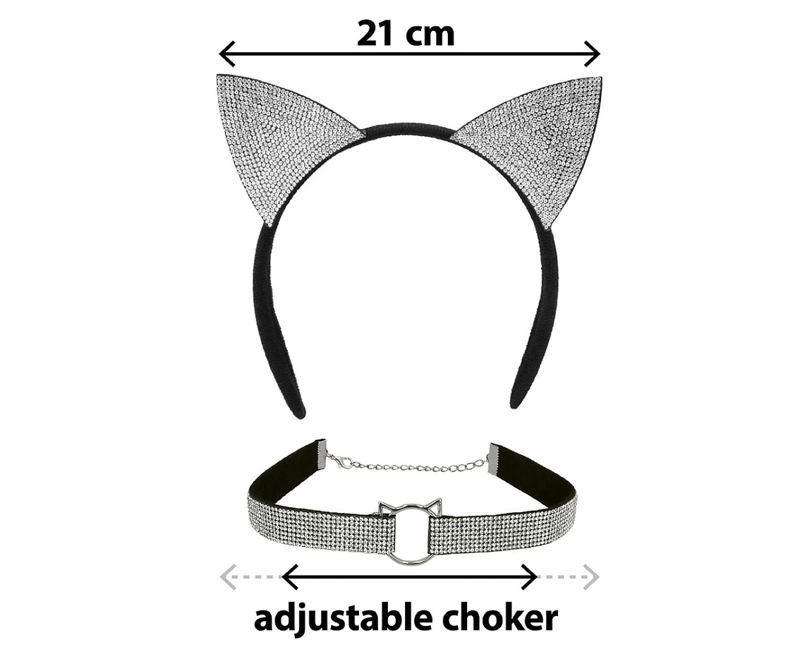 Zestaw Kot diamentowy (tiara, naszyjnik)