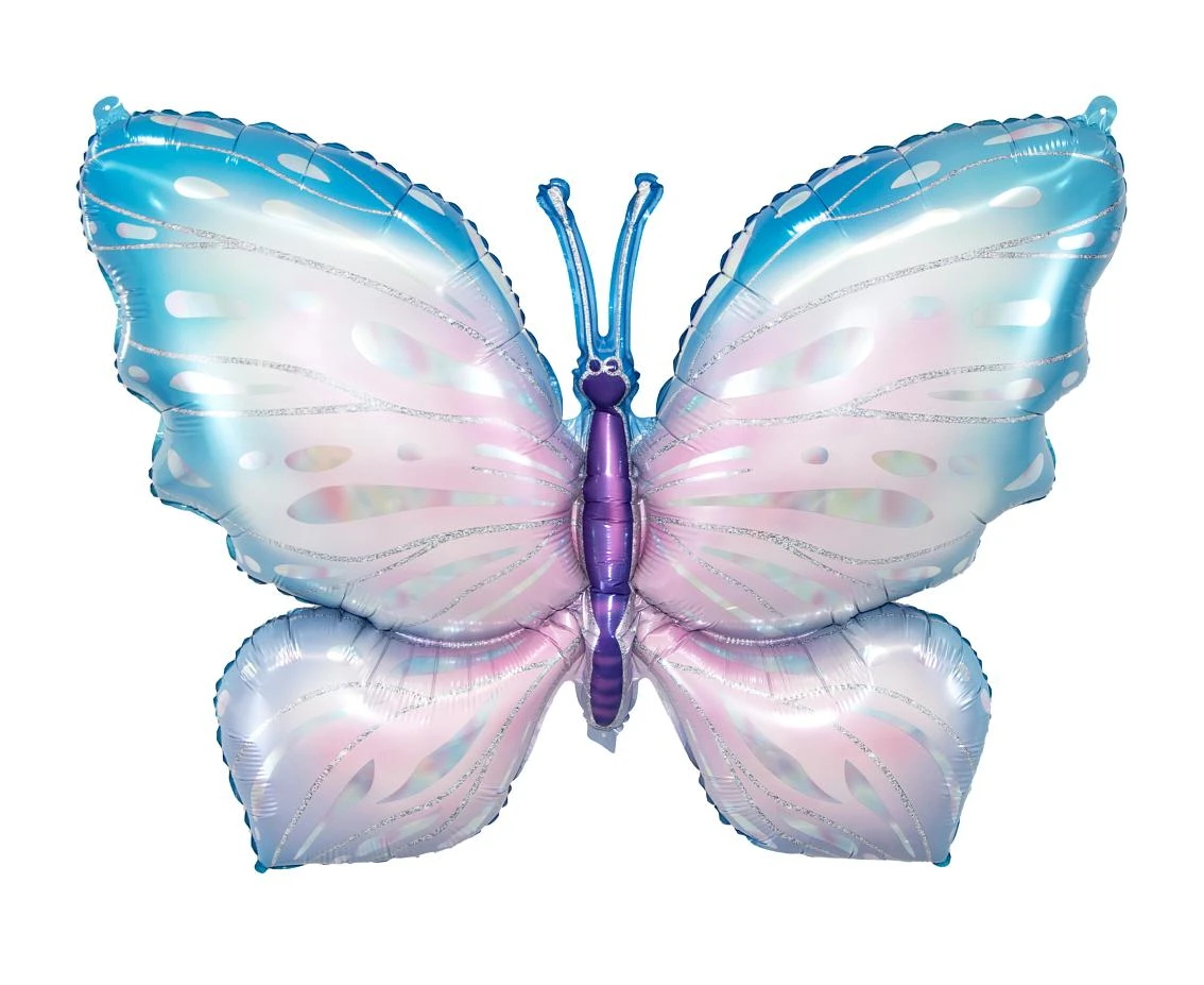 Balon foliowy Motyl niebiesko-liliowy 76x56 cm