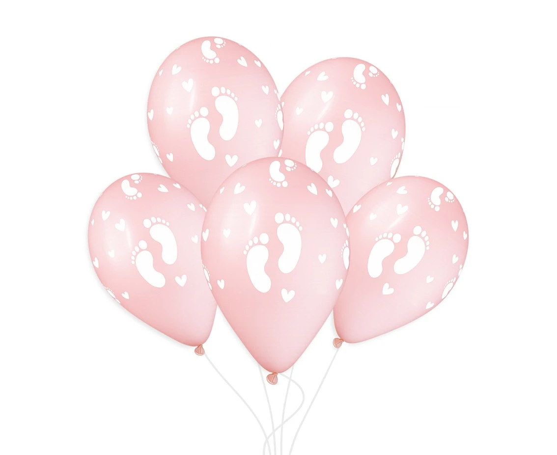 Balony Gemar 13", stópki dziecięce, pudrowe różowe, 50 szt.