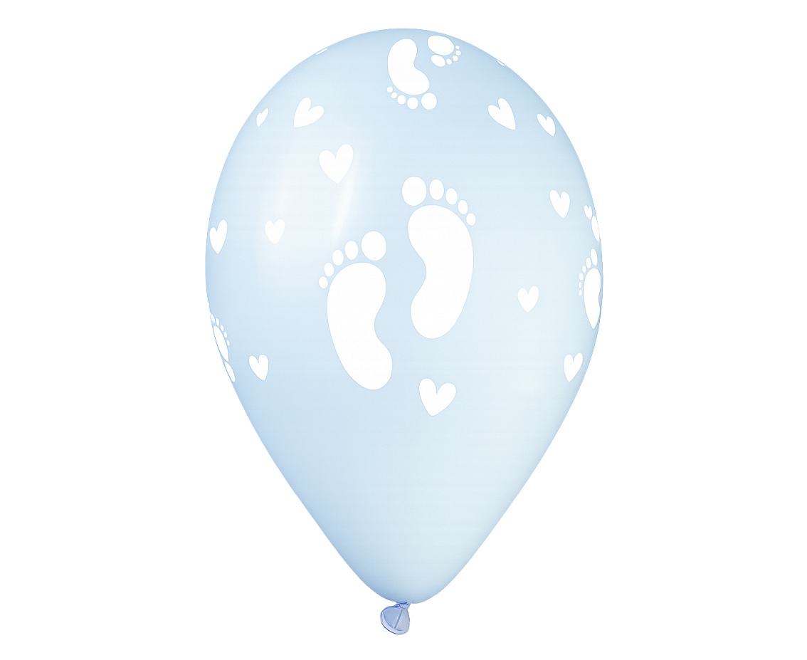 Balony Gemar 13", stópki dziecięce, pudrowe błękitne, 50szt