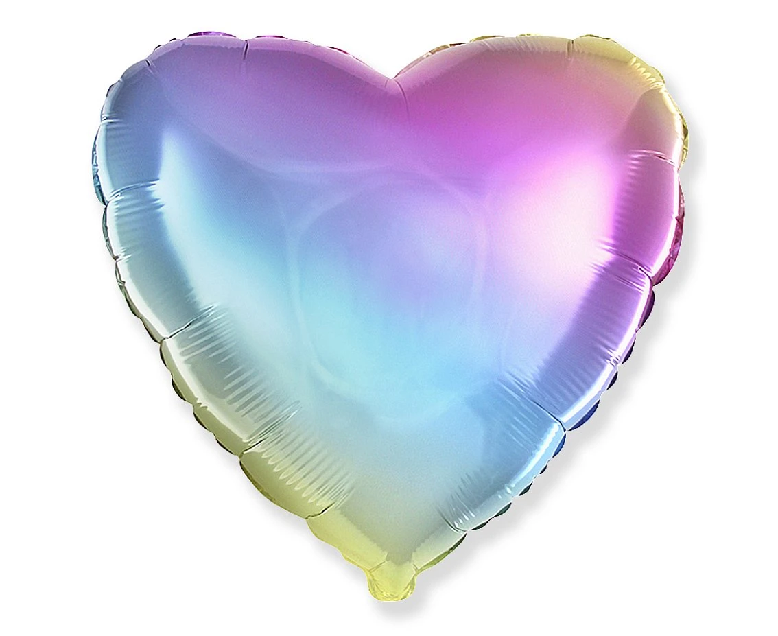 Balon foliowy 18" FX - Serce (gradient pastelowy), pakowany