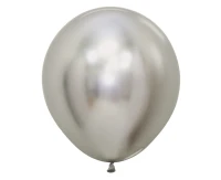 Balony Sempertex 18", (reflex silver) Chromowane Srebrne, 15 szt.