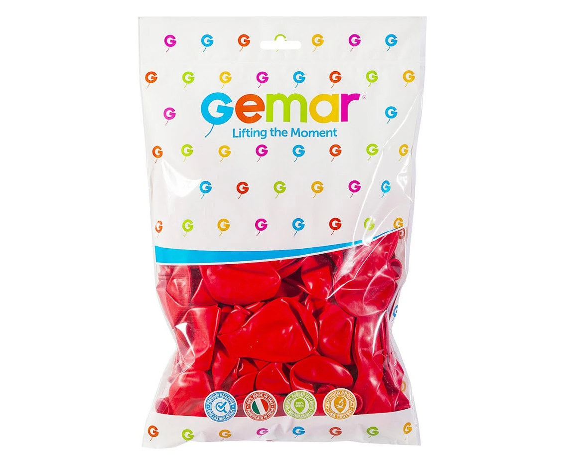 Balony Gemar 12", pastel ciemnoczerwone, 100szt.