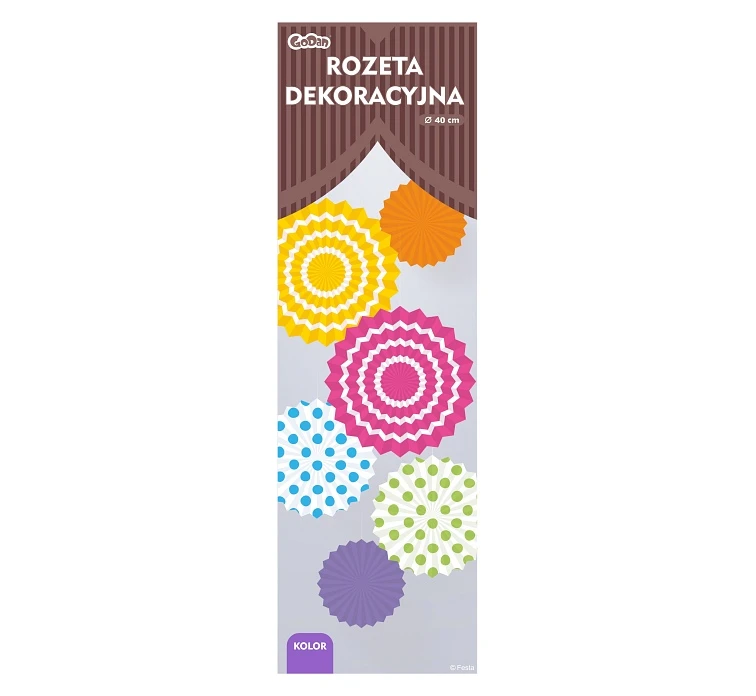 Rozeta dekoracyjna "Biały pasek", lawendowy, śr. 40 cm KK