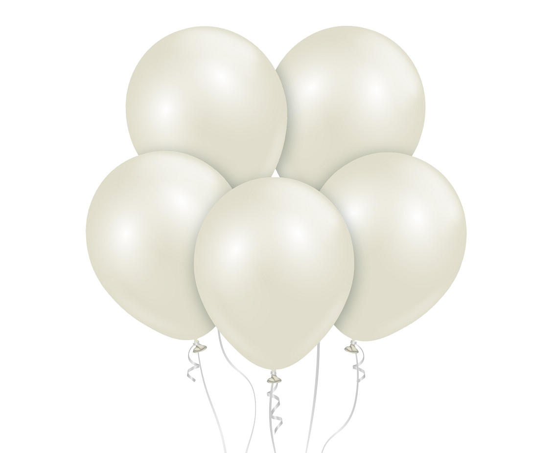 Balony Kalisan 18", (aura ivory white) aura kość słoniowa, 25 szt.