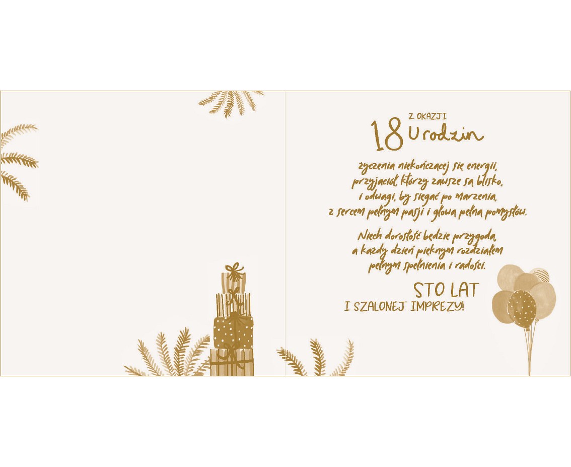 Kartka urodzinowa 18 urodziny, Urodzinowy tygrys