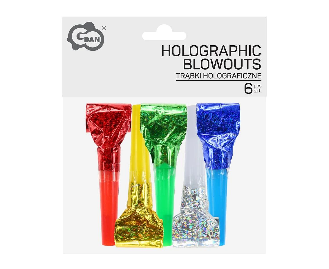 Zestaw 6 gwizdków holograficznych