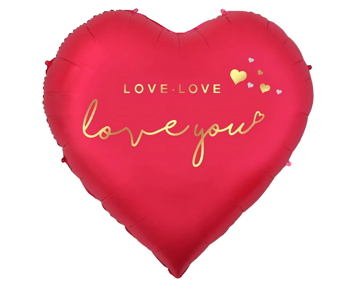 Balon foliowy serce "Love You", czerwony, 120x119cm