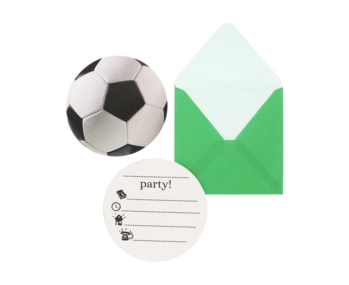 Zaproszenia z kopertą "Football Party" 6 szt. KK