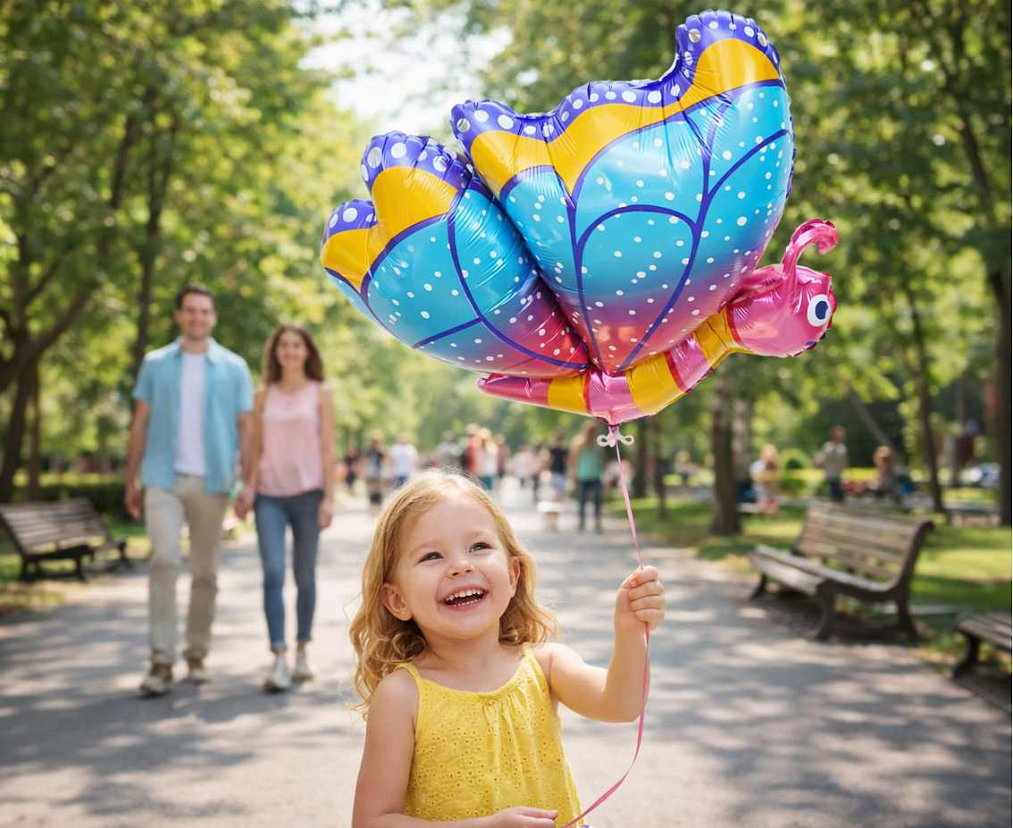 Balon foliowy Kolorowy motyl, 58x59x36cm