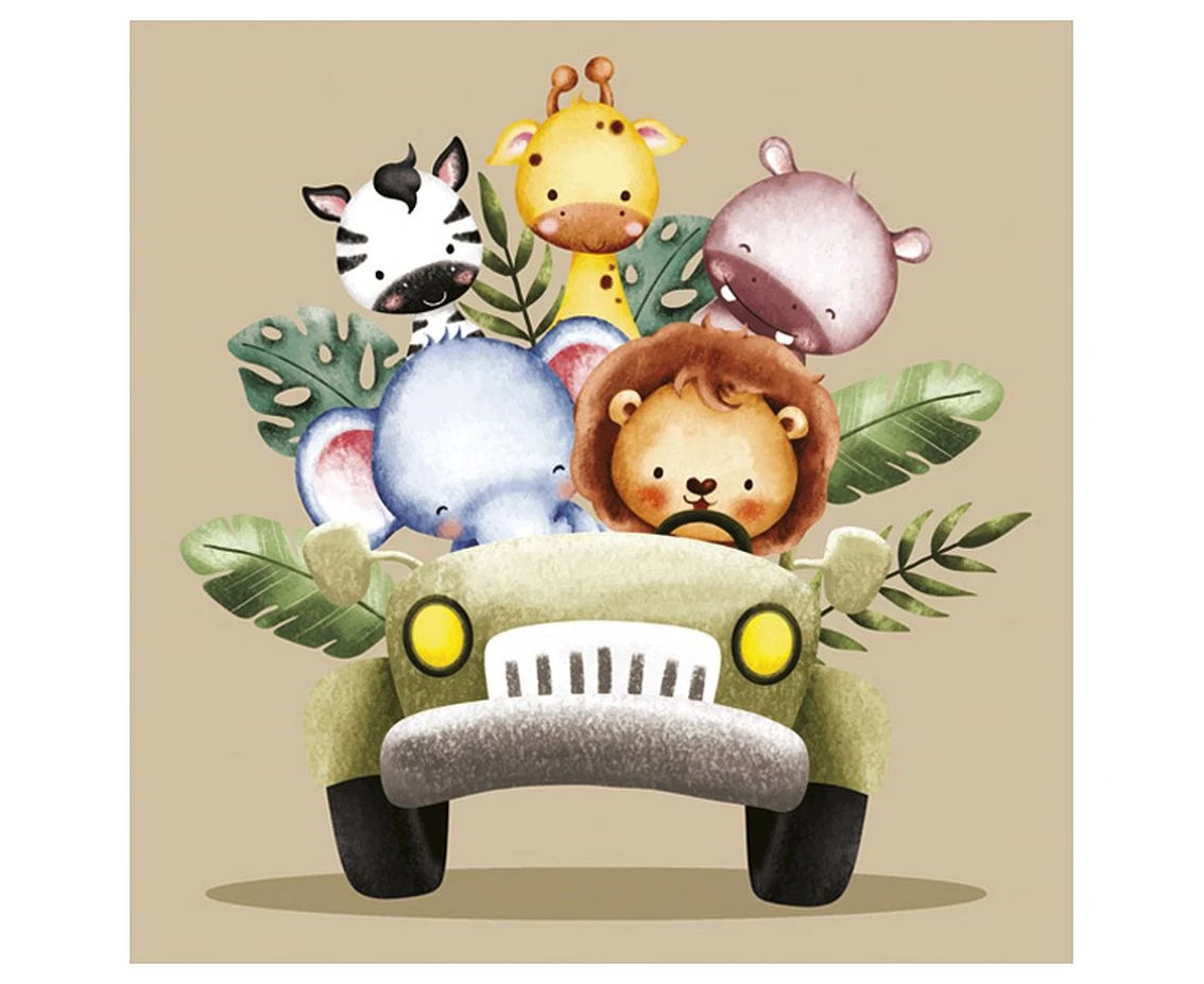 Serwetki papierowe Safari Animals in the Jeep, 33x33 cm, 20 szt.