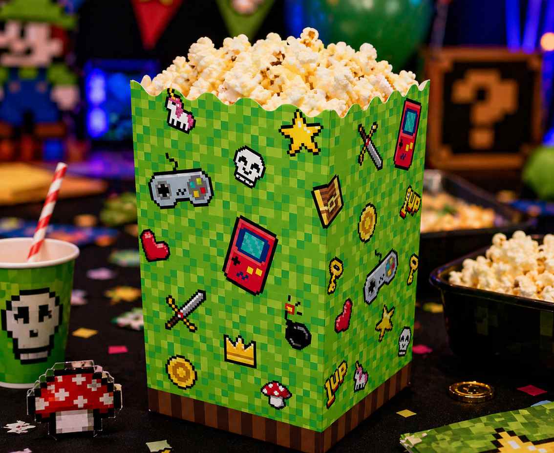 Pudełko na popcorn Game On, 4 szt.