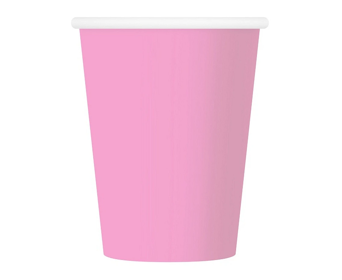 Kubeczki pap. jednokolorowe różowe 204U, 250 ml/ 6 szt. KK