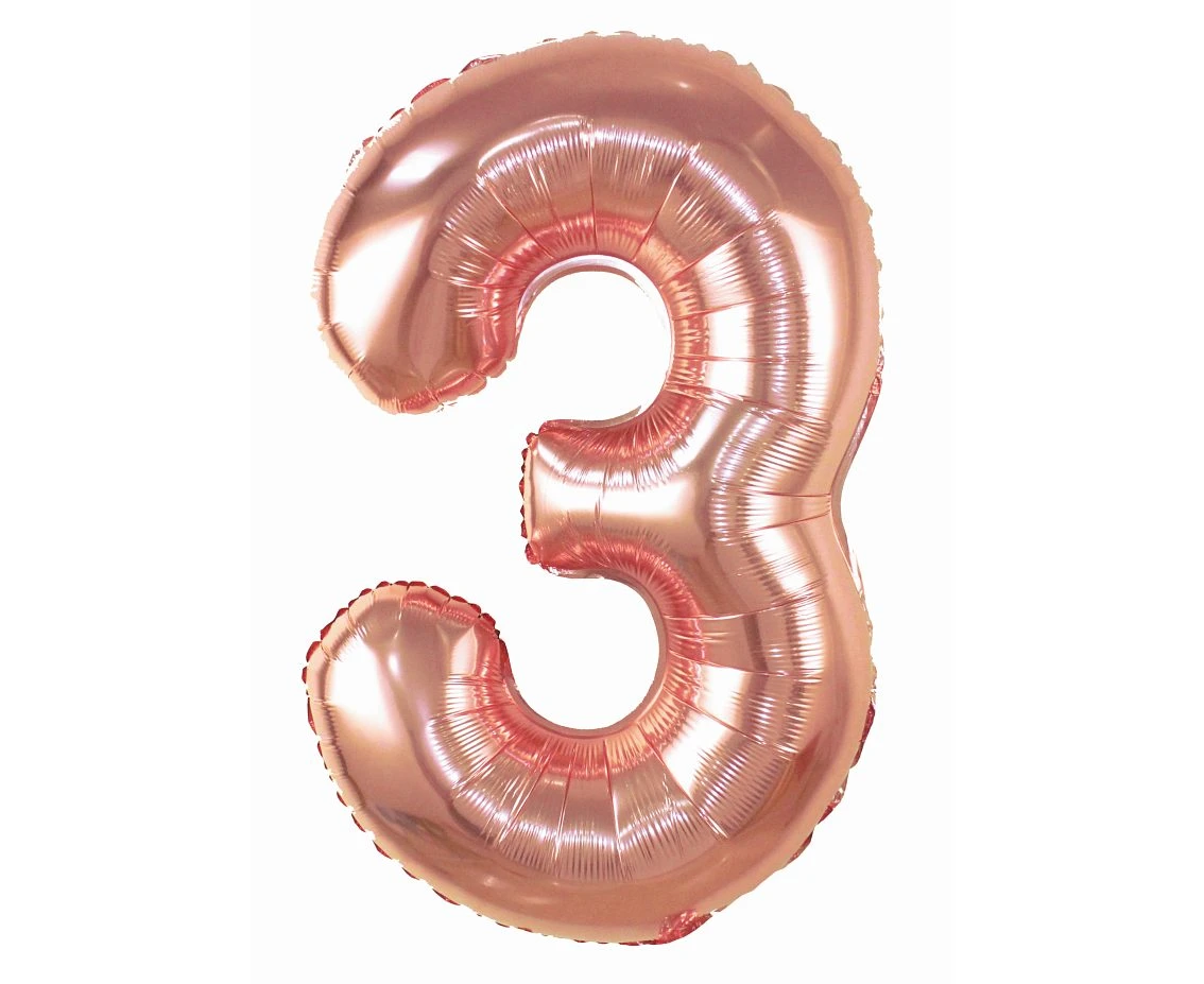 Balon foliowy Cyfra "3", 85 cm, candy pink