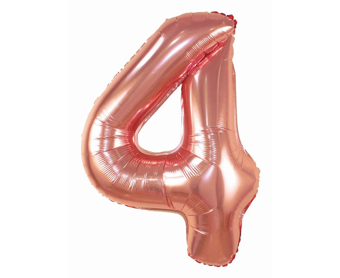 Balon foliowy Cyfra "4", 85 cm, candy pink
