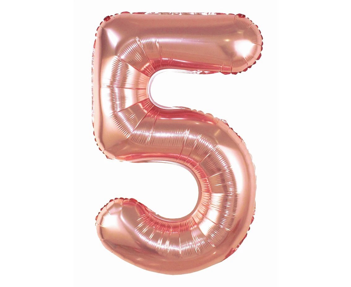 Balon foliowy Cyfra "5", 85 cm, candy pink