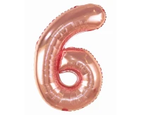 Balon foliowy Cyfra "6", 85 cm, candy pink