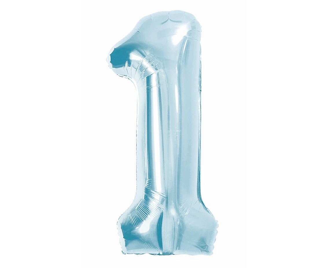 Balon foliowy Cyfra "1", 85 cm, ice blue
