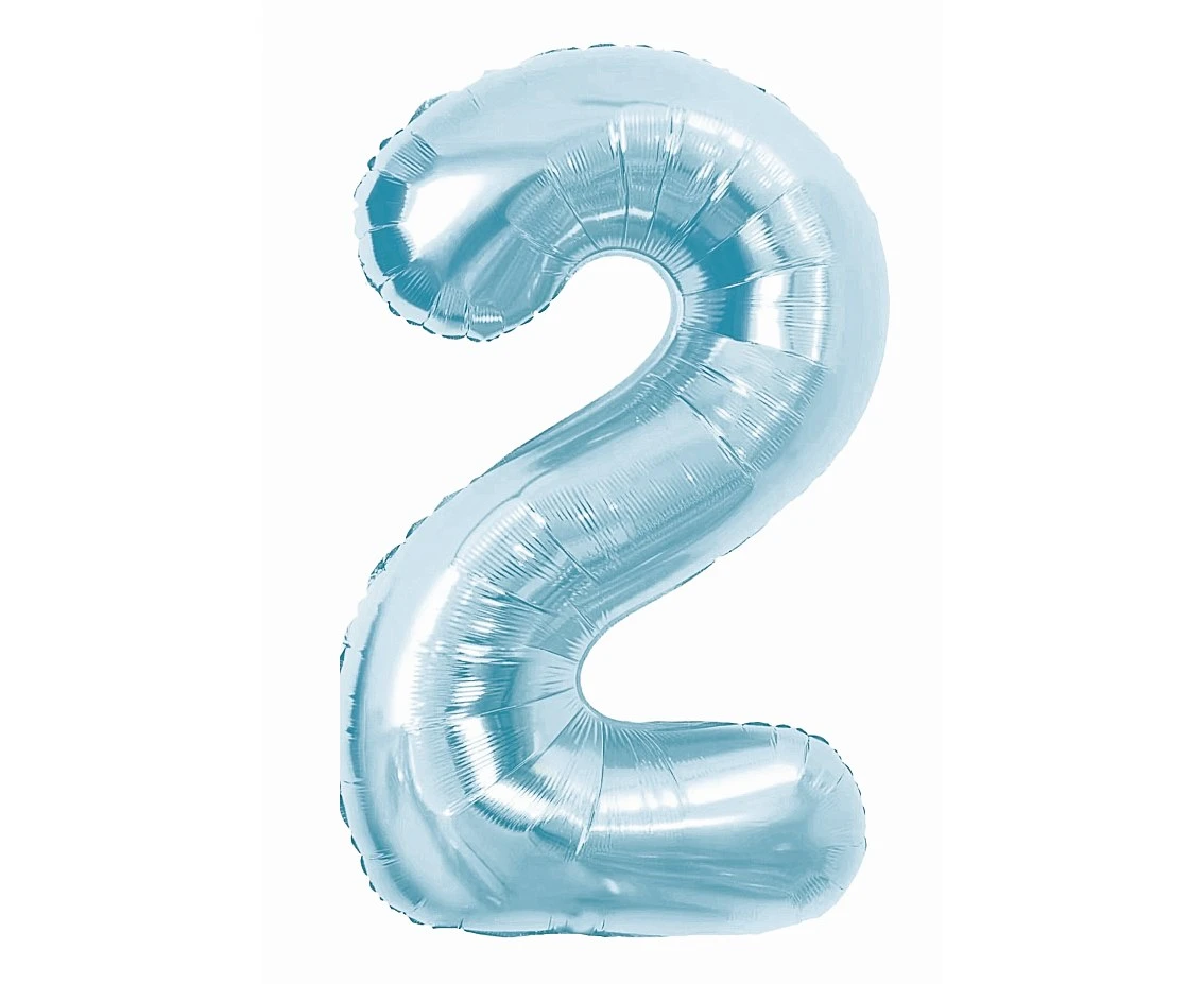 Balon foliowy Cyfra "2", 85 cm, ice blue