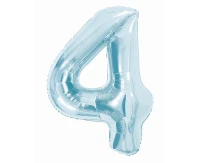 Balon foliowy Cyfra "4", 85 cm, ice blue