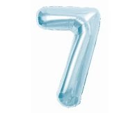 Balon foliowy Cyfra "7", 85 cm, ice blue