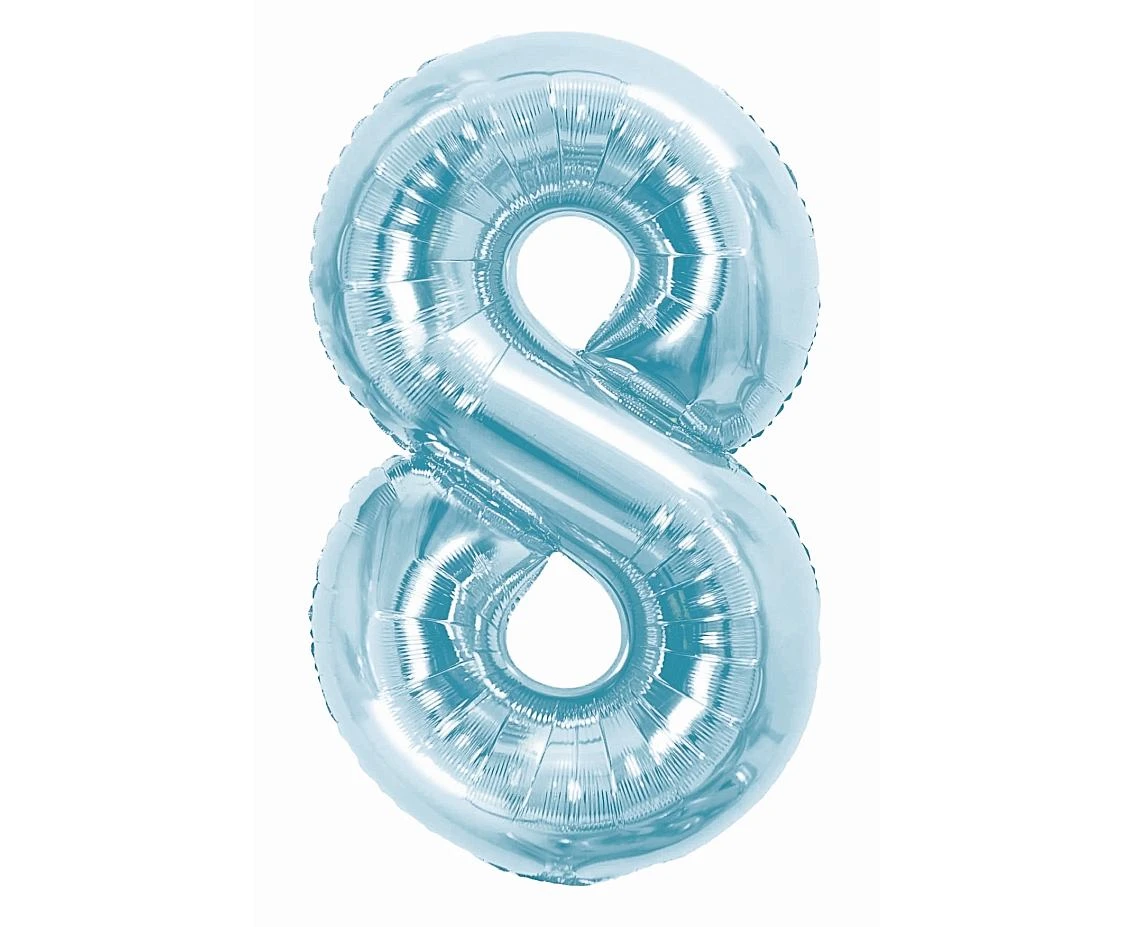 Balon foliowy Cyfra "8", 85 cm, ice blue