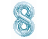 Balon foliowy Cyfra "8", 85 cm, ice blue