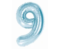 Balon foliowy Cyfra "9", 85 cm, ice blue