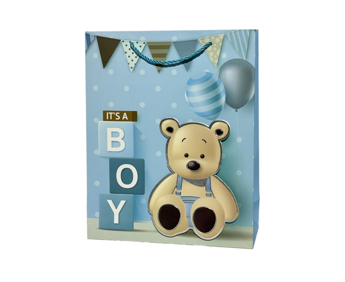 Torebka prezentowa A3 "It's a boy", "It's a girl" 30x42x12 cm, 1 szt.