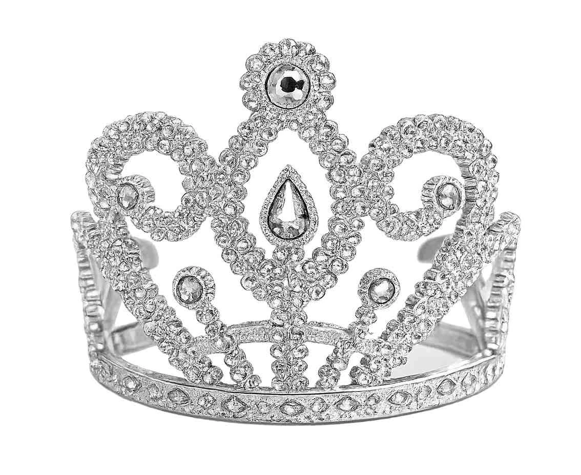 Tiara księżniczki, srebrna z kryształkami