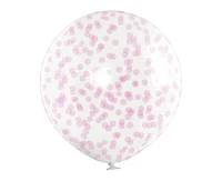 Balony Belbal 24", B250, (pink confetti) różowe konfetti, 1szt.